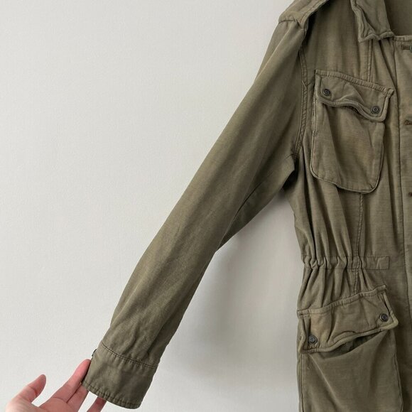 Free People Not Your Brothers Surplus Utility Military Jacket Olive Green Medium - Picture 4 of 9